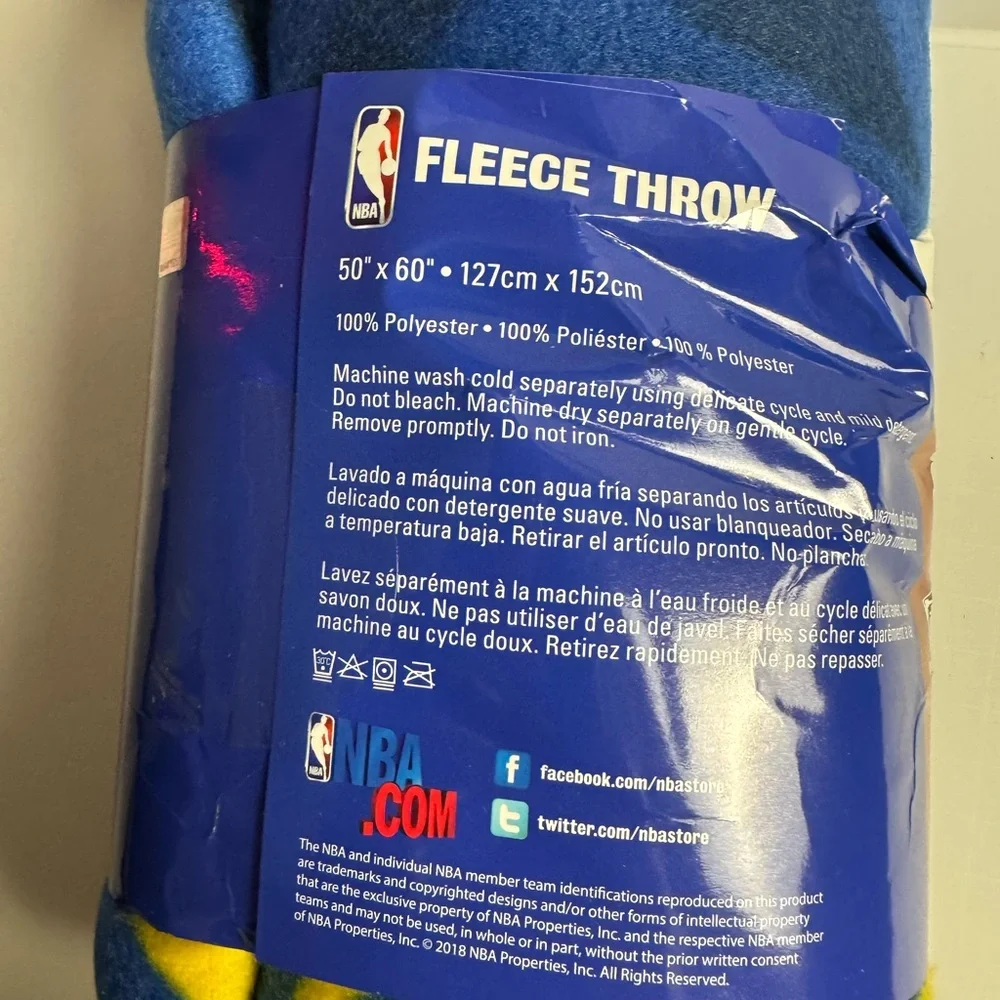 NBA Fleece Throw Blanket - Blue and Yellow